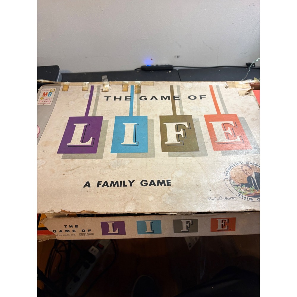 Vintage 1960 Milton Bradley Game of Life 4000 Parts Lot 3D Board Cars Pegs